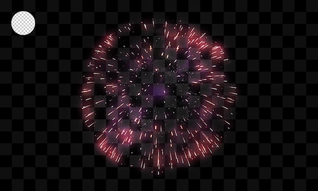 PSD Firework on isolated transparent background