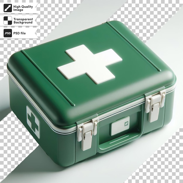 PSD psd first aid box on transparent background with editable mask layer