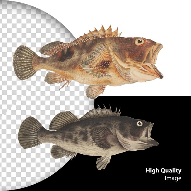 PSD psd fish isolated on a transparent background