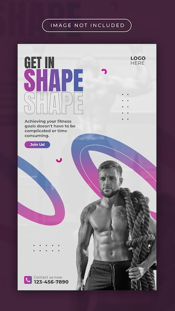 PSD psd fitness gym flyer sociale media instagram verhaal sjabloonontwerp