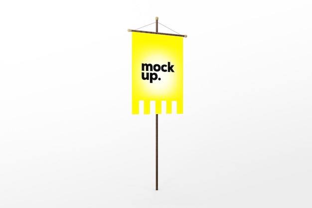 psd flag mockup template 3d object editable background color