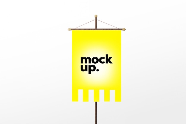 psd flag mockup template 3d object editable background color