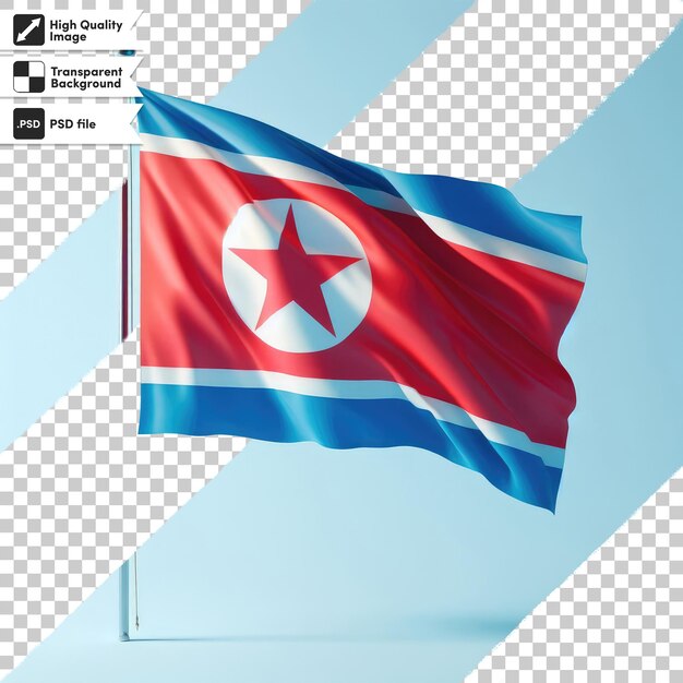 PSD psd flaga korei północnej macha na przezroczystym tle z edytowalną warstwą maski