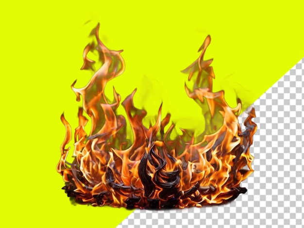 Psd of a flame of fire on a transparent background