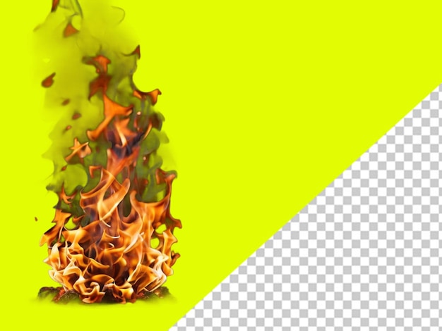 Psd of a flame of fire on a transparent background