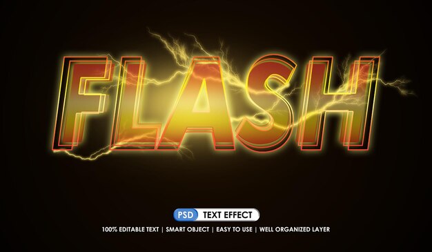 PSD psd flash lightning text effect editable modern style