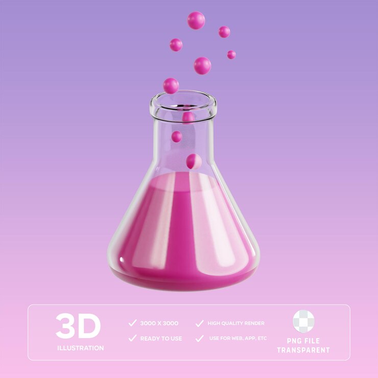 PSD psd flask 3d illustration