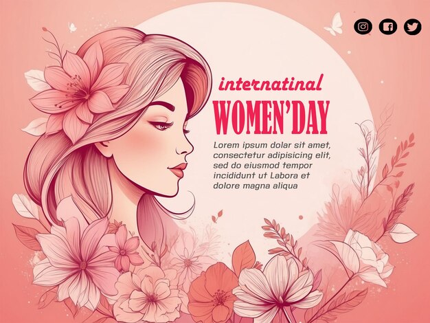 PSD psd flat background concept women's day