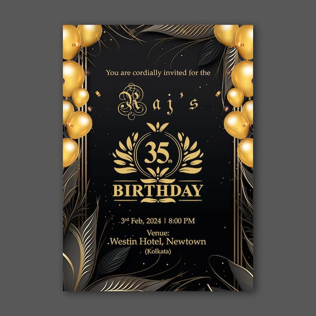 PSD psd flat design gatsby birthday party poster