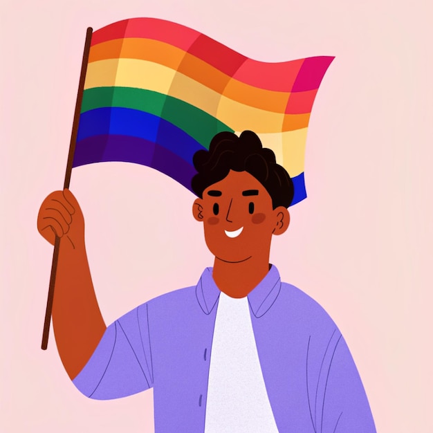 PSD psd flat illustration for pride month celebration