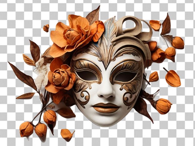 Psd of a flat lay theater mask still life