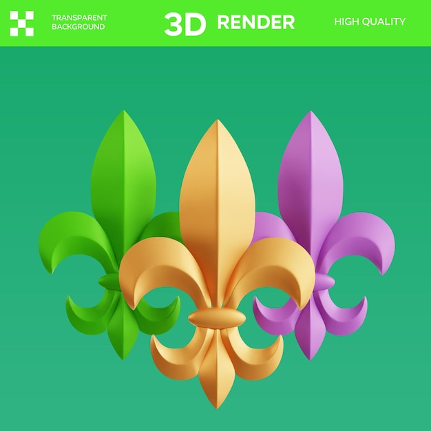 PSD フレア・デ・リス 3Dイラスト