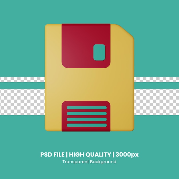 Psd floppy disk 3d icon illustration