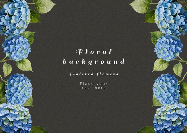 PSD psd floral background with beautiful isolated flowers and leaves