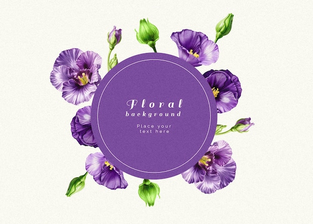 PSD psd floral background with beautiful isolated flowers and leaves