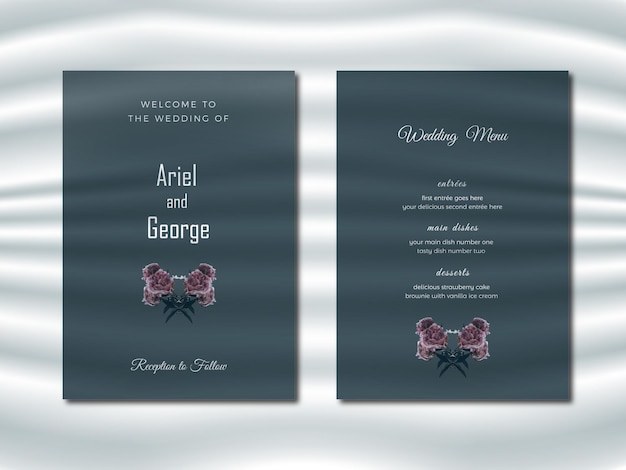 PSD psd floral wedding invitation banner template