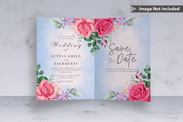 PSD psd floral wedding invitation card template