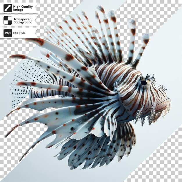 PSD フロリダのライオンフィッシュ (psd florida lionfish) は海辺近くで透明な背景に生息する侵入種です