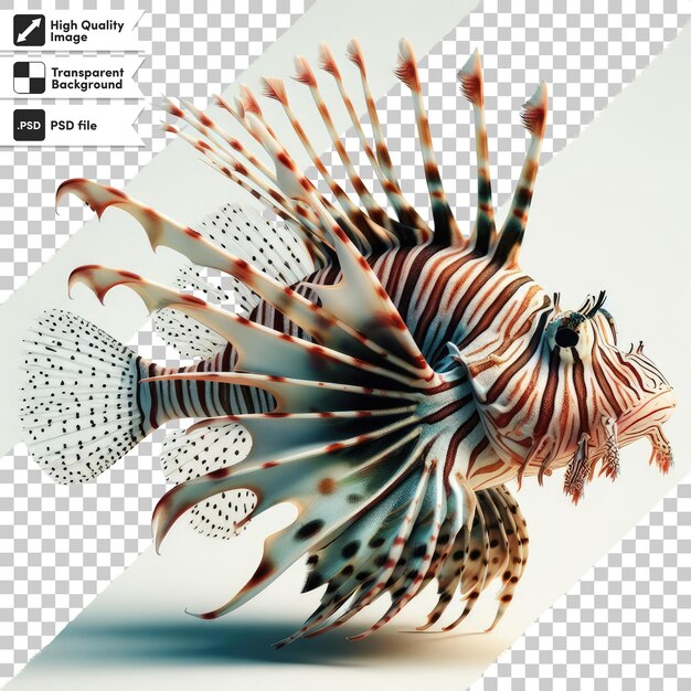 PSD psd florida lionfish - инвазивный вид, обитающий вблизи побережья на прозрачном фоне с edi