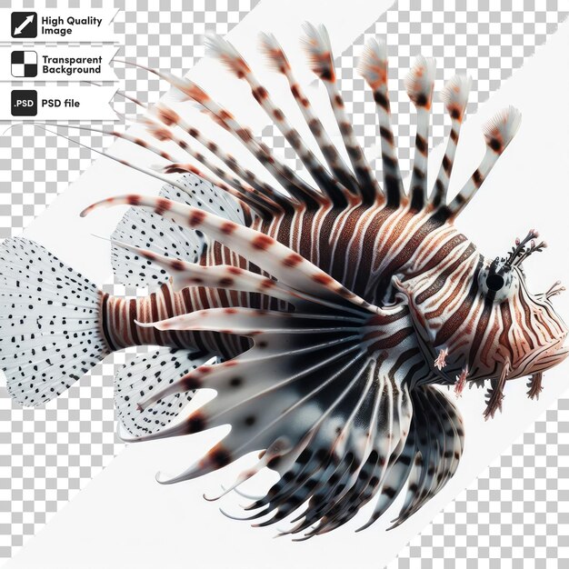 PSD psd florida lionfish are an invasive species found near the coast on transparent background with edi