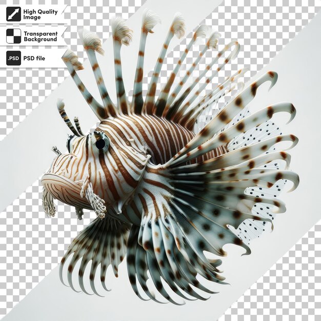 PSD psd florida lionfish are an invasive species found near the coast on transparent background with edi