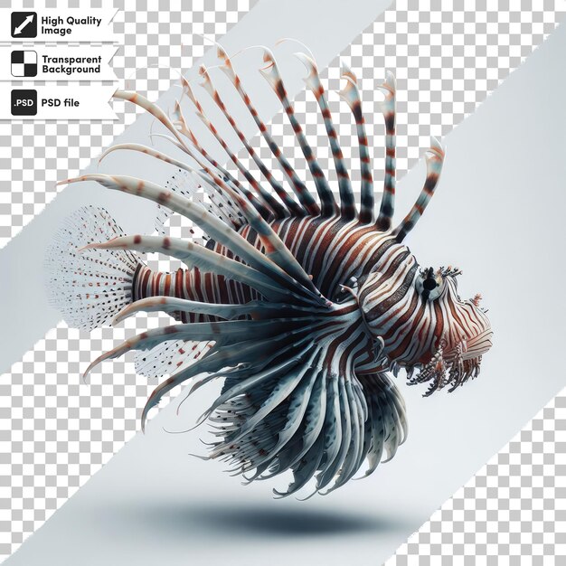 PSD psd florida lionfish are an invasive species found near the coast on transparent background with edi