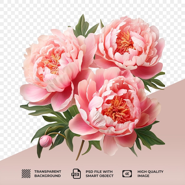 PSD 透明な背景に囲まれた psd の花束