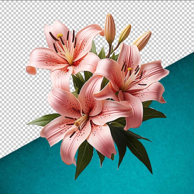 PSD psd flower set on transparent background