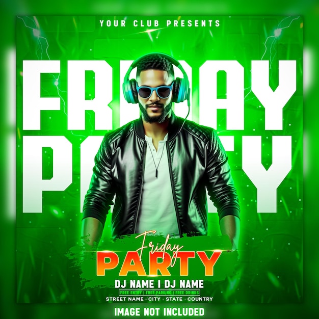 Psd flyer template for black friday party