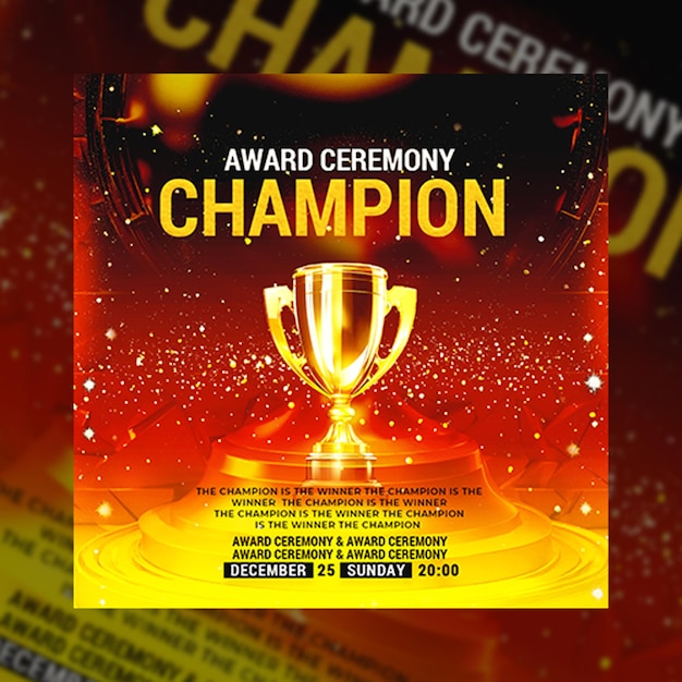 PSD psd flyer template party 3d award ceremony poster golden texture