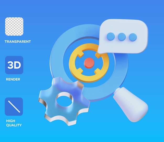psd focus 3d illustration