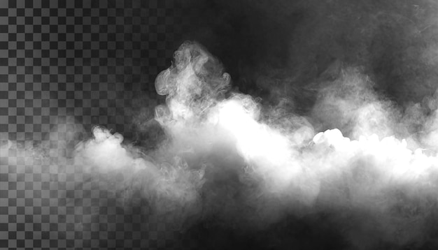 PSD Fog or smoke isolated transparent background White cloudiness mist smog dust vapor PNG