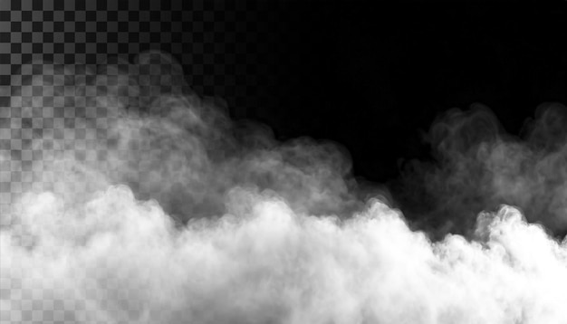 PSD Туман или дым изолированный прозрачный фон Белая облачность туман смог пылевой пар PNG