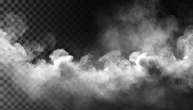 PSD Fog or smoke isolated transparent background White cloudiness mist smog dust vapor PNG