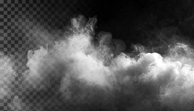 PSD Туман или дым изолированный прозрачный фон Белая облачность туман или смог PNG
