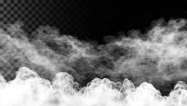 PSD Fog or smoke isolated transparent background White cloudiness mist or smog PNG