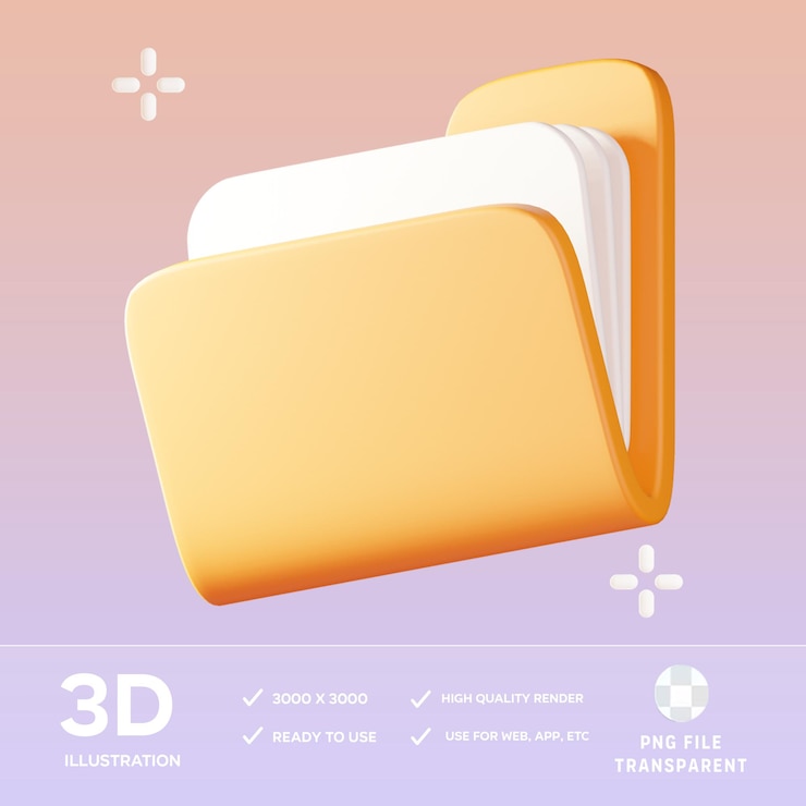 PSD psd 폴더 3d 일러스트레이션