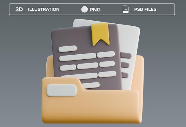 psd folder 3d illustration