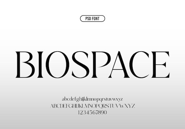 PSD psd font biospace bewerkbare eenvoudige lettertype moderne lettertype