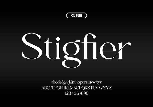 PSD フォント: stigfier 編集可能なシンプルフォント モダンフォント