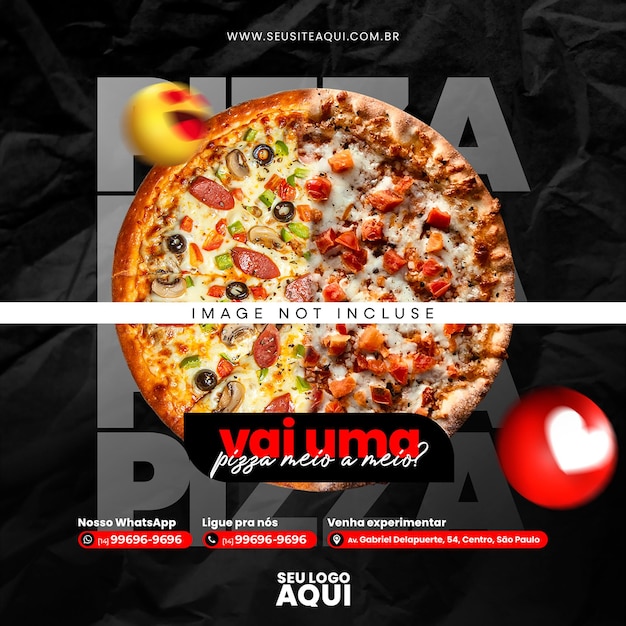 Psd food menu en heerlijke pizza social media banner template