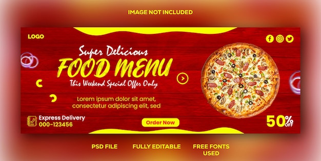 PSD food menu and restaurant Menu social media banner template