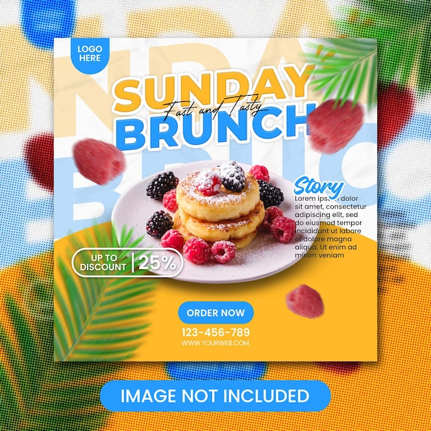 PSD post o banner sui social media del menu food psd