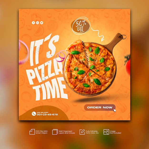 PSD psd food promocja w mediach społecznościowych i szablon projektu banera na instagramie