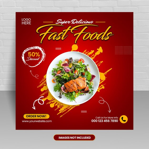 PSD psd food social media banner post-sjabloon