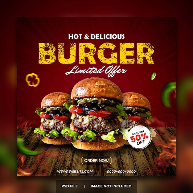 PSD psd food social media banner post template