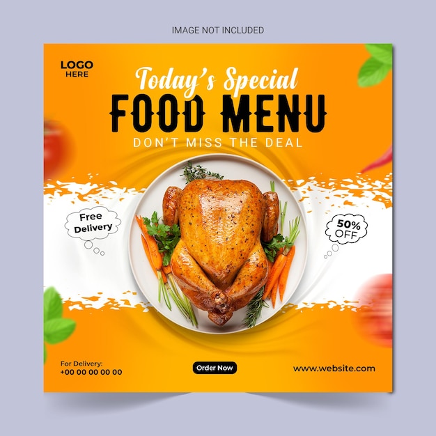 Psd food social media post design and instagram banner template,food social media promotion banner