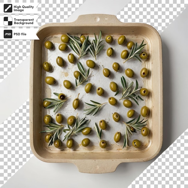 PSD psd food tray on transparent background with editable mask layer