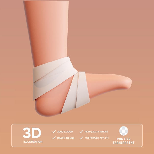 PSD foot injury 3D Illustration