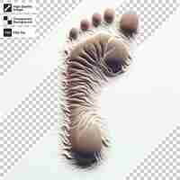 PSD psd footprint on transparent background with editable mask layer